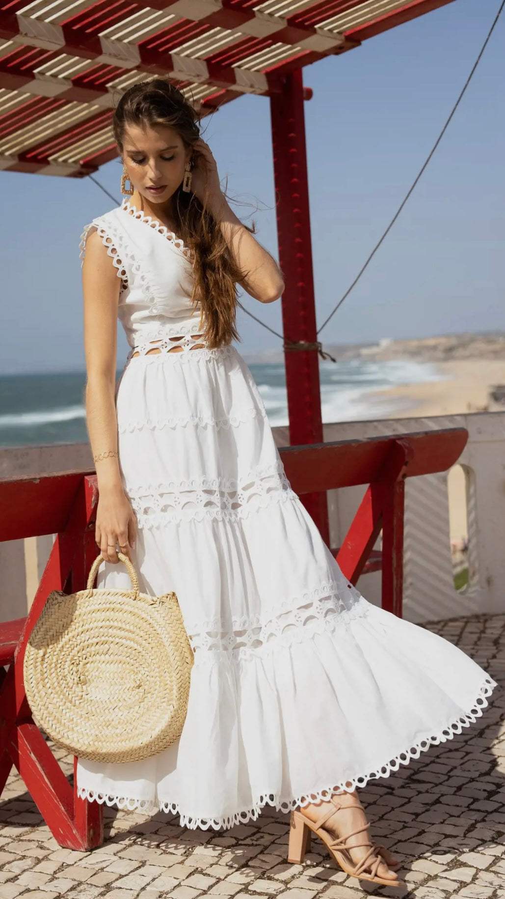 Ellie Openwork Cotton Maxi Dress