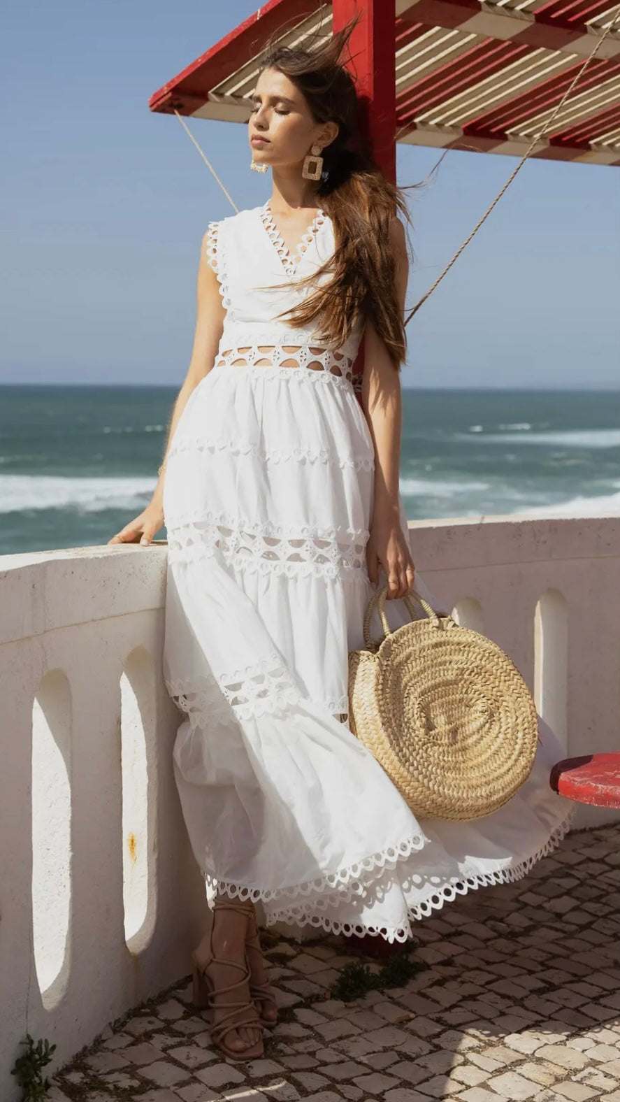 Ellie Openwork Cotton Maxi Dress