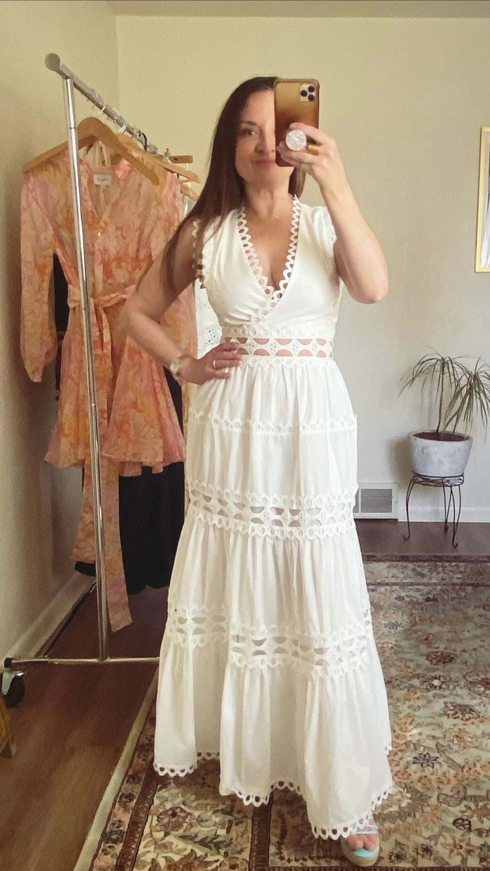 Ellie Openwork Cotton Maxi Dress